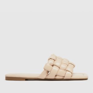 Schuh White Tilde Weave Square Toe Sandals SpendersFriend