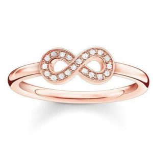 Thomas Sabo Glam And Soul Rose Gold White Zirconia Diamond Infinity Ring D loving the sales