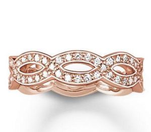 Thomas Sabo Glam And Soul Rose Gold White Zirconia Love Knot Ring D loving the sales