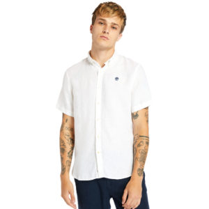 Timberland Mill River Short-Sleeve Linen Shirt For Men SpendersFriend