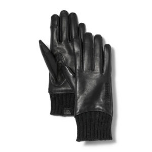 Timberland Ribbed-Knit Leather Gloves For Women SpendersFriend