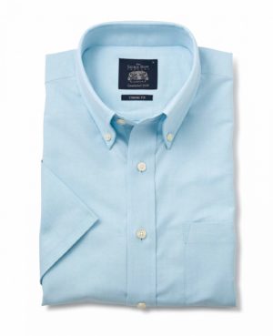 Turquoise Button-Down Short Sleeve Oxford Shirt Xl SpendersFriend