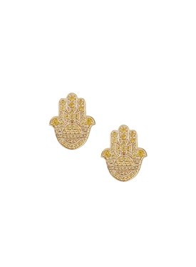 Vivienne Westwood Gold + Yellow Rojava Hand Earrings Spenders Friend