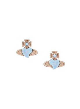 Vivienne Westwood Rose Gold + Blue Cissy Heart Earrings Spenders Friend