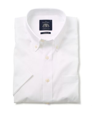 White Classic Fit Short Sleeve Oxford Shirt M SpendersFriend