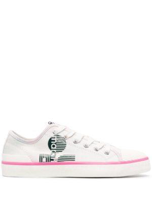 White Logo-Print Sneakers SpendersFriend 