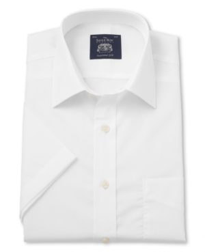 White Poplin Classic Fit Short Sleeve Shirt 17" Short Sleeve SpendersFriend