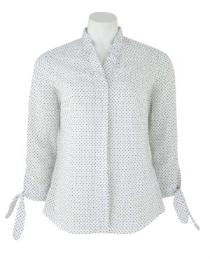White Spotted Semi-Fitted Women's Shirt 8 SpendersFriend
