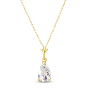 White Topaz Belle Pendant Necklace 1.5 Ct In 9ct Gold SpendersFriend