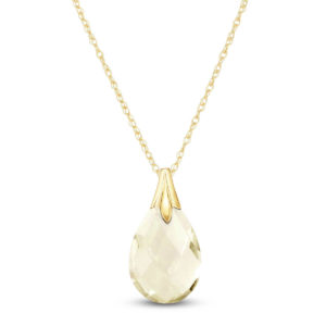 White Topaz Dewdrop Pendant Necklace 3 Ct In 9ct Gold SpendersFriend
