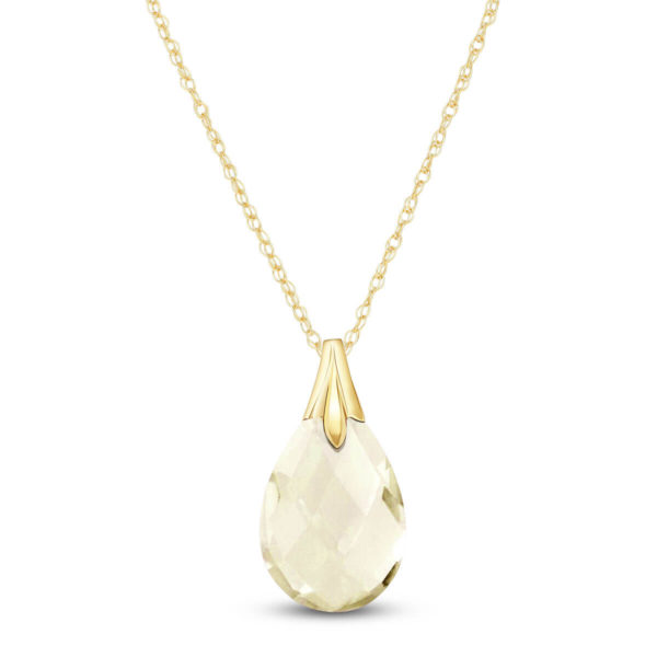 White Topaz Dewdrop Pendant Necklace 3 Ct In 9ct Gold SpendersFriend