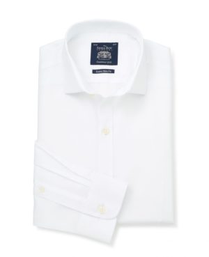 White Twill Extra Slim Shirt - Single Cuff 17" Standard SpendersFriend