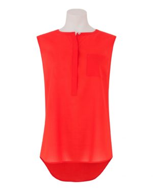 Women's Orange Collarless Sleeveless Shirt 14 SpendersFriend