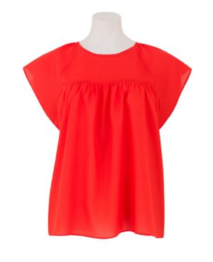 Women's Orange Tencel Cap Sleeve Shirt 14 SpendersFriend