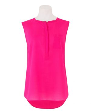 Women's Pink Collarless Sleeveless Shirt 14 SpendersFriend